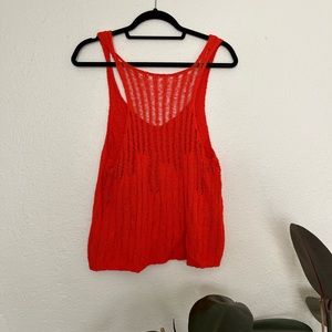 Red Free People knit tank